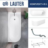 Ванна Lauter Monaco 170x72.5 2113170R (с каркасом, лицевым экраном и сифоном 21Y32000 хром)
