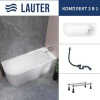 Ванна Lauter Monaco 170x72.5 2113170R (с ножками и сифоном 21Y31002 белый)
