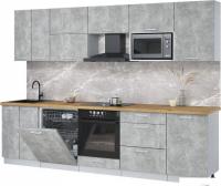 Готовая кухня Интерлиния Мила Лайт 2.9-ПМ2 (бетон/бетон/дуб бунратти)