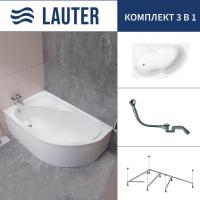 Ванна Lauter Geneva 170x105 2103170L (с каркасом и сифоном 21Y32000 хром)