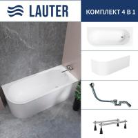 Ванна Lauter Monaco 170x72.5 2113170R (с ножками, лицевым экраном и сифоном 21Y32000 хром)