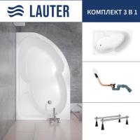 Ванна Lauter Geneva 170x105 2103170L (с ножками и сифоном 21Y11022 белый)
