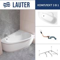 Ванна Lauter Valencia 150x100 2102150R (с каркасом и сифоном 21Y11022 белый)