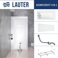 Ванна Lauter Seraphina 170x80 2112170L (с каркасом, лицевым экраном и сифоном 21Y32000 хром)