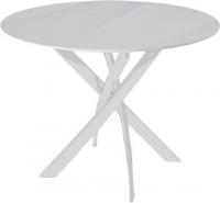 Кухонный стол Kenner R1000 (белый/стекло белое глянец)