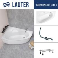 Ванна Lauter Valencia 150x100 2102150L (с ножками и сифоном 21Y31002 белый)