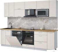 Готовая кухня Интерлиния Мила Лайт 2.7-ПМ2 (персидский жемчуг/персидский жемчуг/дуб бунратти)