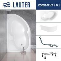 Ванна Lauter Geneva 170x105 2103170L (с ножками, лицевым экраном и сифоном 21Y32000 хром)