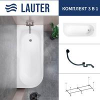 Ванна Lauter Monaco 170x72.5 2113170R (с каркасом и сифоном 21Y31001 матовый черный)