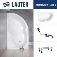 Ванна Lauter Geneva 170x105 2103170L (с ножками и сифоном 21Y11021 матовый черный)