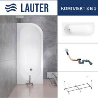 Ванна Lauter Monaco 170x72.5 2113170L (с каркасом и сифоном 21Y11030 хром)