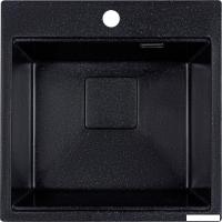 Кухонная мойка Marblan Comfort 50 (черный, с сифоном)