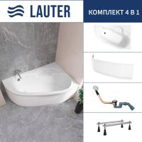 Ванна Lauter Valencia 150x100 2102150R (с ножками, лицевым экраном и сифоном 21Y11020 хром)