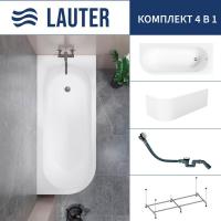 Ванна Lauter Monaco 170x72.5 2113170R (с каркасом, лицевым экраном и сифоном 21Y32002 белый)