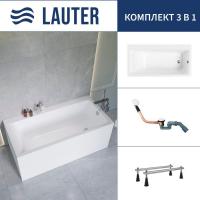 Ванна Lauter Seraphina 160x80 2112160R (с ножками и сифоном 21Y11022 белый)