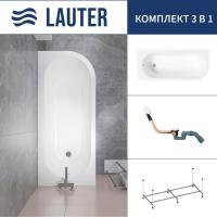 Ванна Lauter Monaco 170x72.5 2113170L (с каркасом и сифоном 21Y11022 белый)