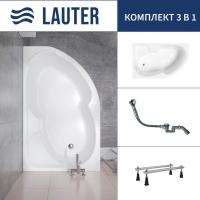 Ванна Lauter Geneva 170x105 2103170L (с ножками и сифоном 21Y32000 хром)