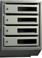 Почтовый ящик Klesto Вертикальный 4 секции (с окошком, с задней стенкой)