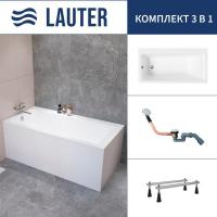 Ванна Lauter Seraphina 160x80 2112160L (с ножками и сифоном 21Y11030 хром)