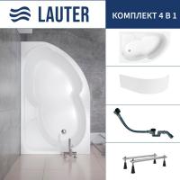 Ванна Lauter Geneva 170x105 2103170L (с ножками, лицевым экраном и сифоном 21Y32001 матовый черный)