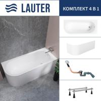 Ванна Lauter Monaco 170x72.5 2113170R (с ножками, лицевым экраном и сифоном 21Y11020 хром)