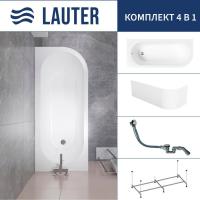 Ванна Lauter Monaco 170x72.5 2113170L (с каркасом, лицевым экраном и сифоном 21Y32000 хром)