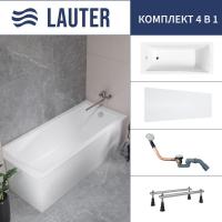 Ванна Lauter Aurora 150x70 21010050 (с ножками, лицевым экраном и сифоном 21Y11030 хром)