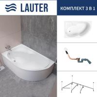 Ванна Lauter Geneva 170x105 2103170L (с каркасом и сифоном 21Y11022 белый)