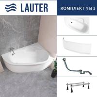 Ванна Lauter Valencia 150x100 2102150R (с ножками, лицевым экраном и сифоном 21Y32000 хром)