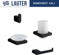 Набор аксессуаров для ванной Lauter 21SH57062 + 21SH57052 + 21SH57092 + 21SH5710А2 (Matt Black, 4 пр