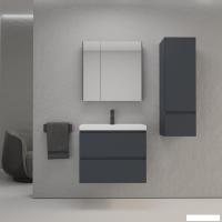 Symbolite Тумба под умывальник Манхэттен 70 Plus 2 ящика (подвесная, графит)
