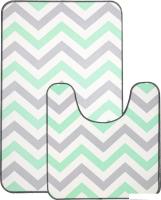 Набор ковриков Вилина Зигзаги 7060-22002 (50x85, 50x52, серый/голубой)