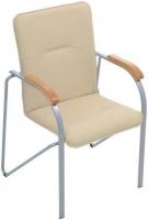 Офисный стул Helmi Самба HL-F03 344614 (металл алюминий/экокожа/бежевый/бук BOX2)