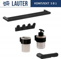 Набор аксессуаров для ванной Lauter 21TS3019 + 21TS3021 + 21TS3009 + 21TS3013 + 21TS3002 (Matt Black