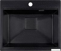 Кухонная мойка Marblan Comfort 60 (черный, с сифоном и колландером)