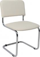 Офисный стул AksHome Славия (кремовый кожзам/хром)