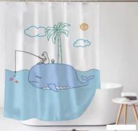 Шторка-занавеска для ванны Illu 180x180 LH2431975 (кит на отдыхе)