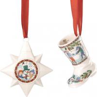 Елочная игрушка Hutschenreuther Christmas games Сапожок и Звезда 02481-727496-28622