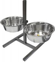 Подставка для мисок Zoonik 08822-2 (металлик, с мисками)