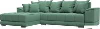 Угловой диван Лига диванов НордСтар левый 123501L (рогожка амур зеленый)