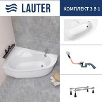 Ванна Lauter Valencia 170x110 2102170L (с ножками и сифоном 21Y11020 хром)