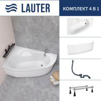 Ванна Lauter Valencia 170x110 2102170L (с ножками, лицевым экраном и сифоном 21Y31002 белый)