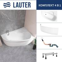 Ванна Lauter Valencia 170x110 2102170R (с ножками, лицевым экраном и сифоном 21Y11022 белый)