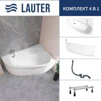 Ванна Lauter Valencia 170x110 2102170R (с ножками, лицевым экраном и сифоном 21Y31002 белый)