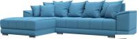 Угловой диван Лига диванов НордСтар левый 123502L (рогожка амур голубой)
