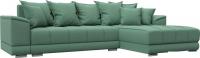 Угловой диван Лига диванов НордСтар правый 123501 (рогожка амур зеленый)