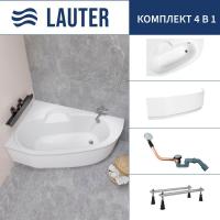 Ванна Lauter Valencia 170x110 2102170L (с ножками, лицевым экраном и сифоном 21Y11020 хром)