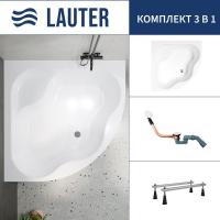 Ванна Lauter Majestica 140x140 21040140 (с ножками и сифоном 21Y11022 белый)