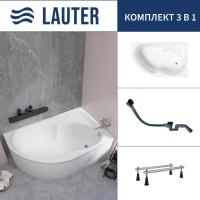 Ванна Lauter Geneva 170x105 2103170R (с ножками и сифоном 21Y32001 матовый черный)