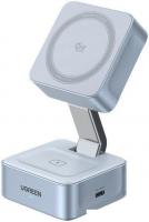 Беспроводное зарядное Ugreen MagFlow 2-in-1 W752 55960 (голубой)